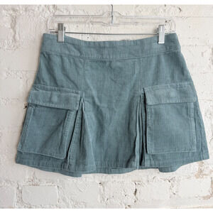 Wild Fable Corduroy Mini Skirt Womens Small Blue Cargo Pocket NWT Trendy